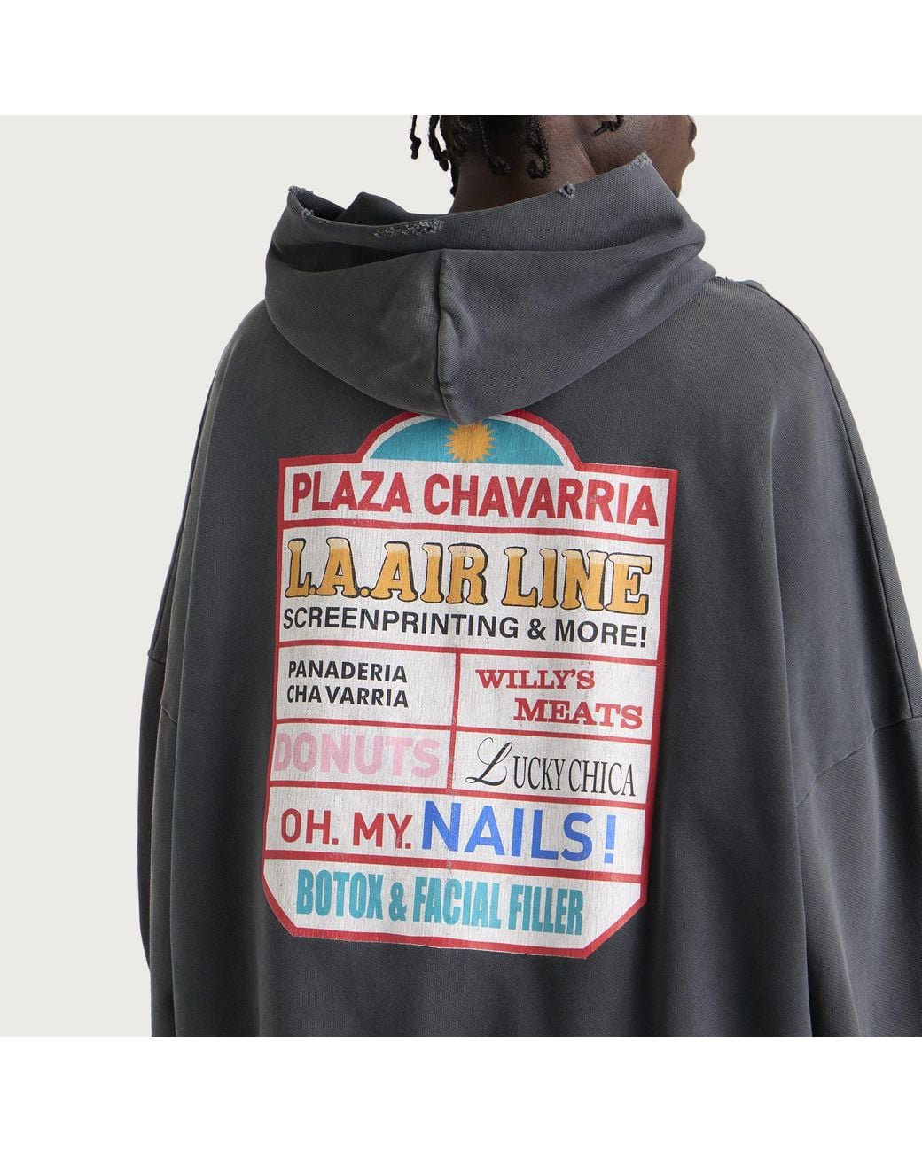 Willy Chavarria Black Plaza Chavarria Zip Hooligan Hoodie for men