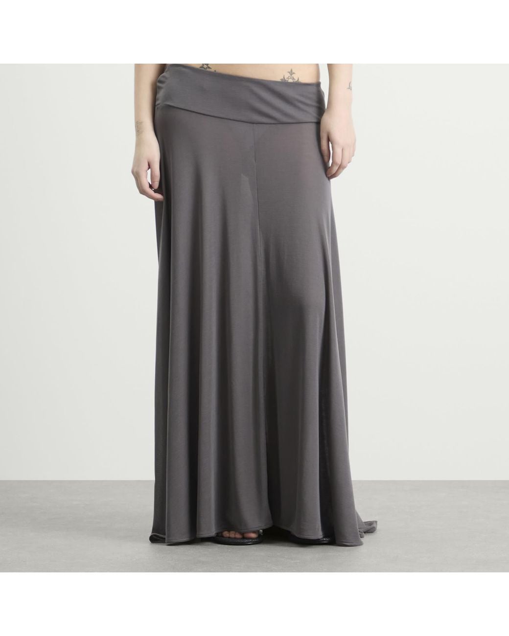 St. Agni Gray Fluid Jersey Skirt