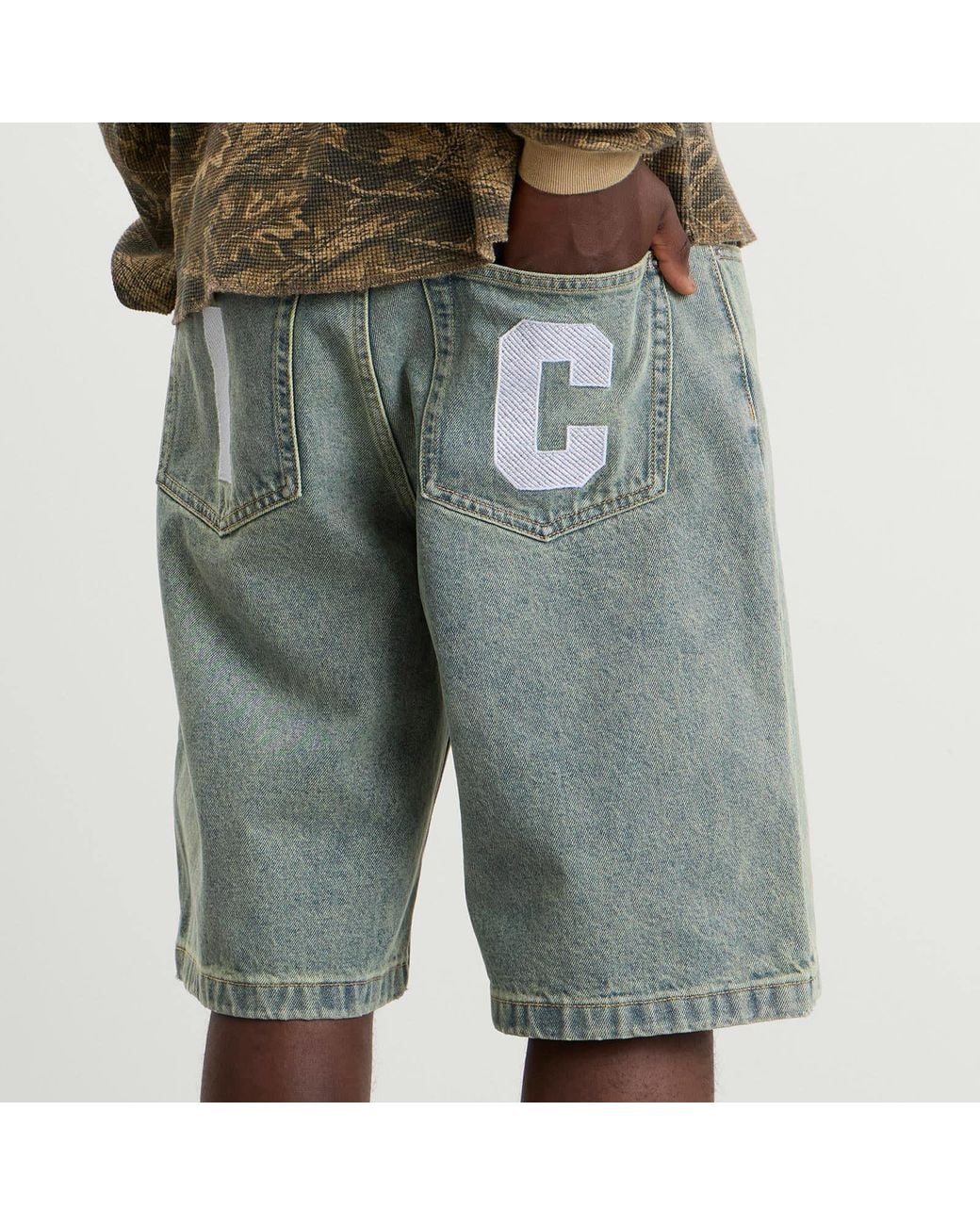 ICECREAM Blue Running Dog Denim Shorts for men