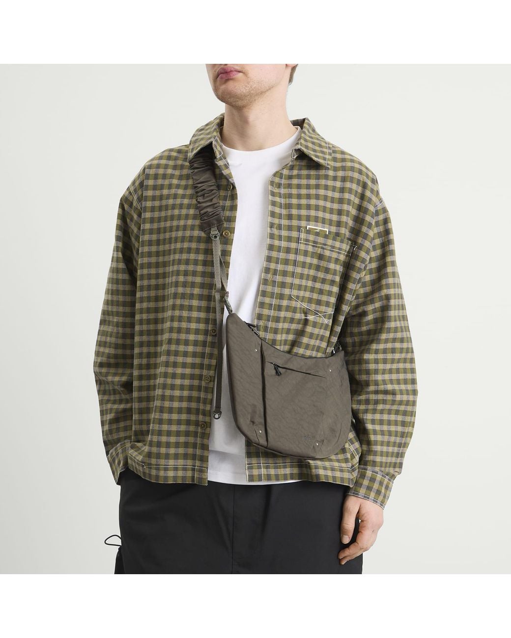 F/CE Gray Textured Twill Pouch