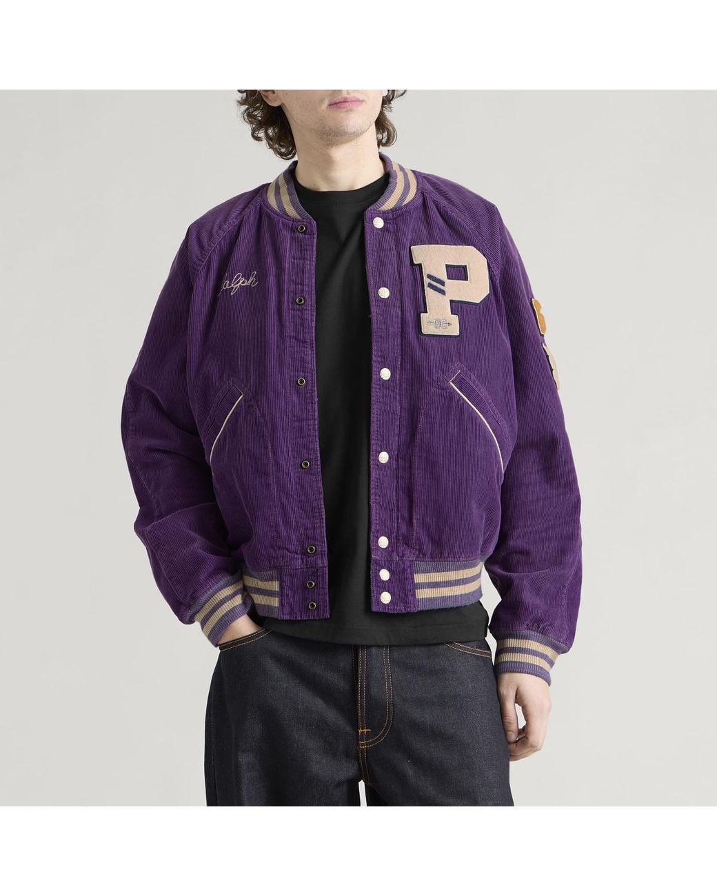 Polo Ralph Lauren Purple Corduroy Bomber Jacket for men