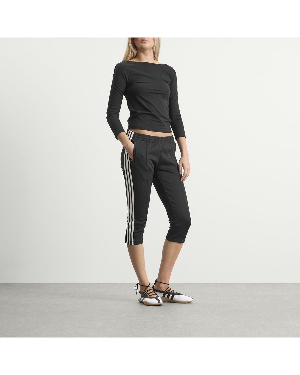 Adidas Black Capri Trackpants