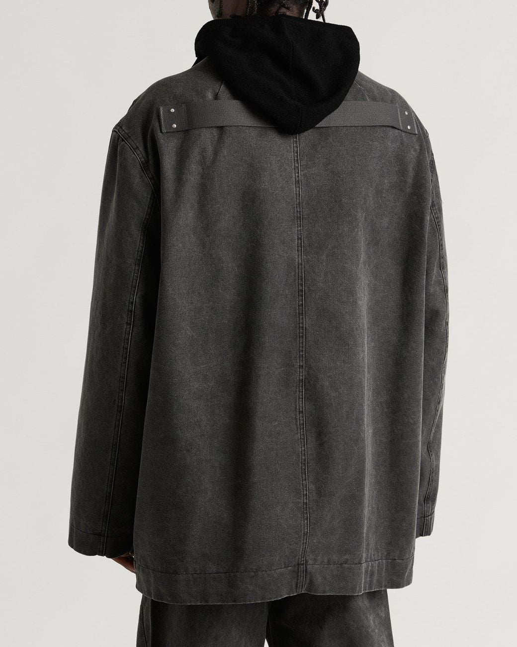 Rick Owens Gray Collared Canvas Mac Jacket for men