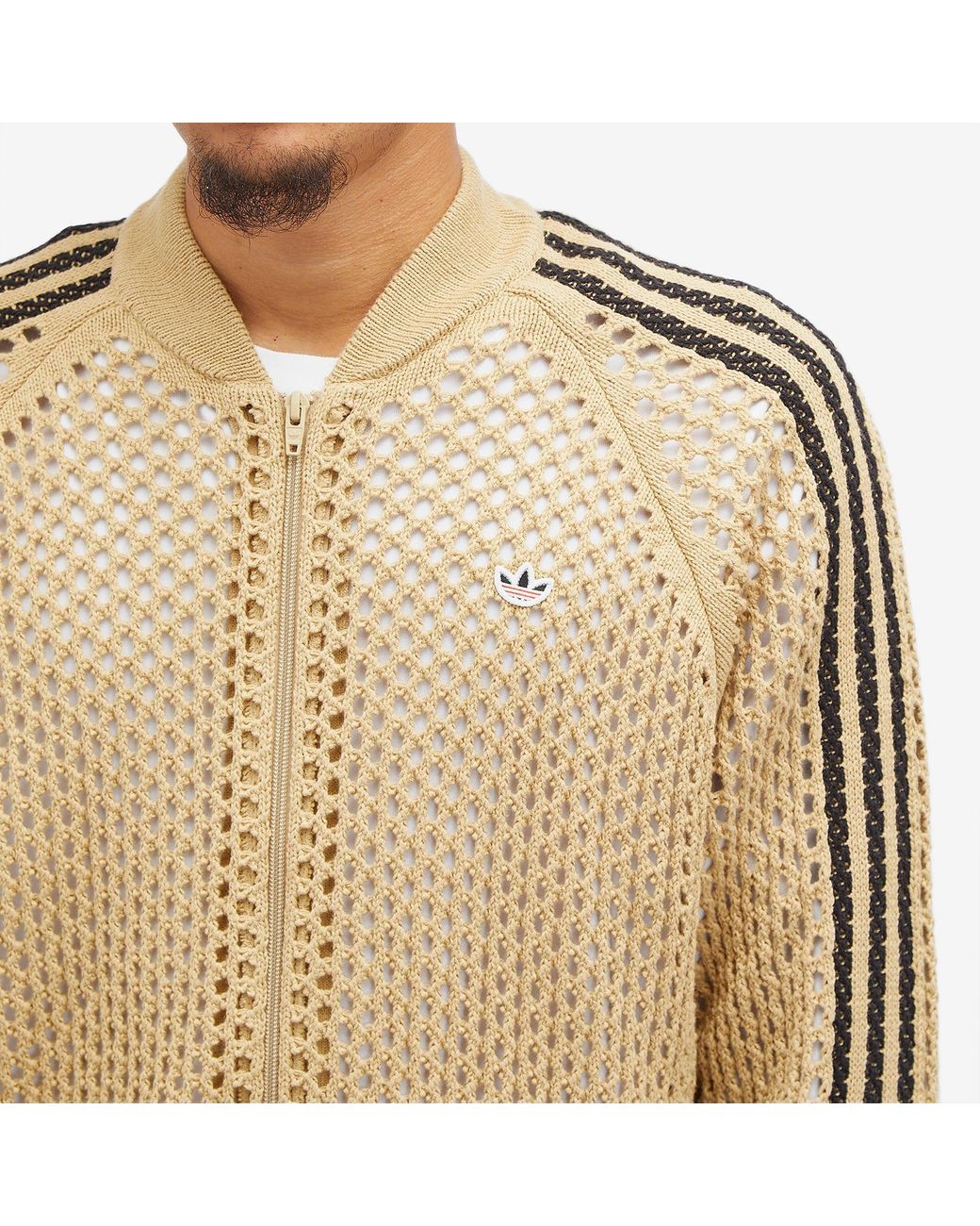 adidas Clot Crochet By Ec Superstar Track Top in Natural adidas Clot Crochet By Ec Superstar Track Top in Natural