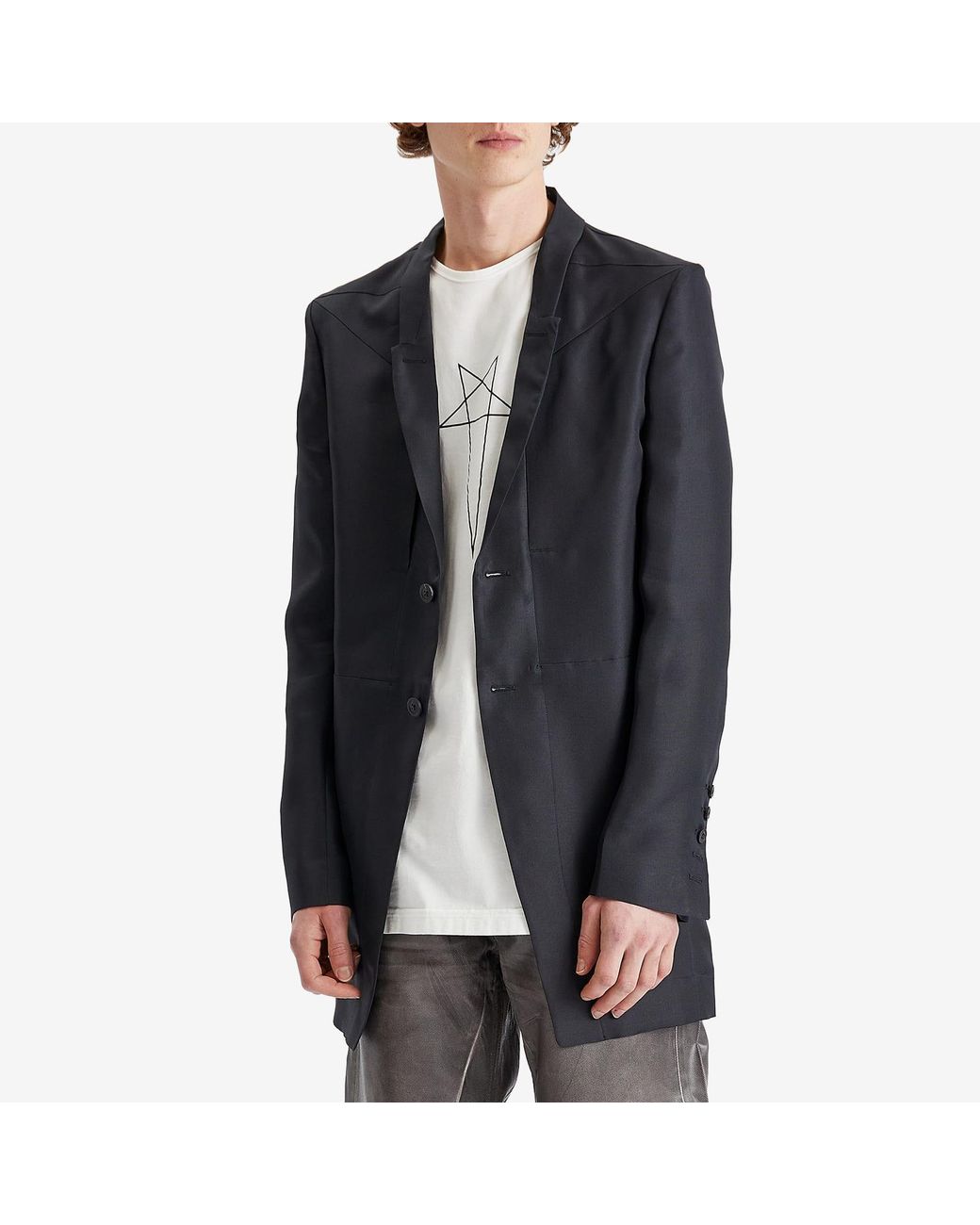 Rick Owens Silk Gazar Lido Jacket in Black for Men | Lyst UK