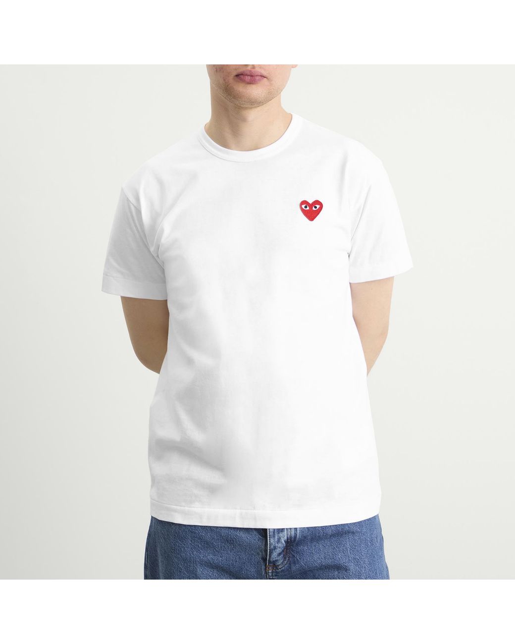 COMME DES GARÇONS PLAY White Basic Logo T-Shirt for men