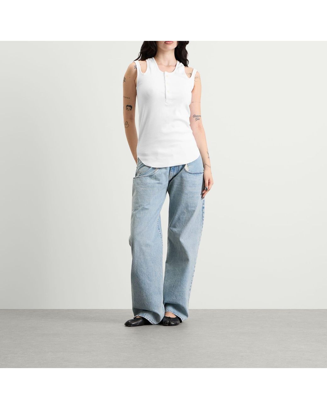 Toga White Toga Rib Tank Top