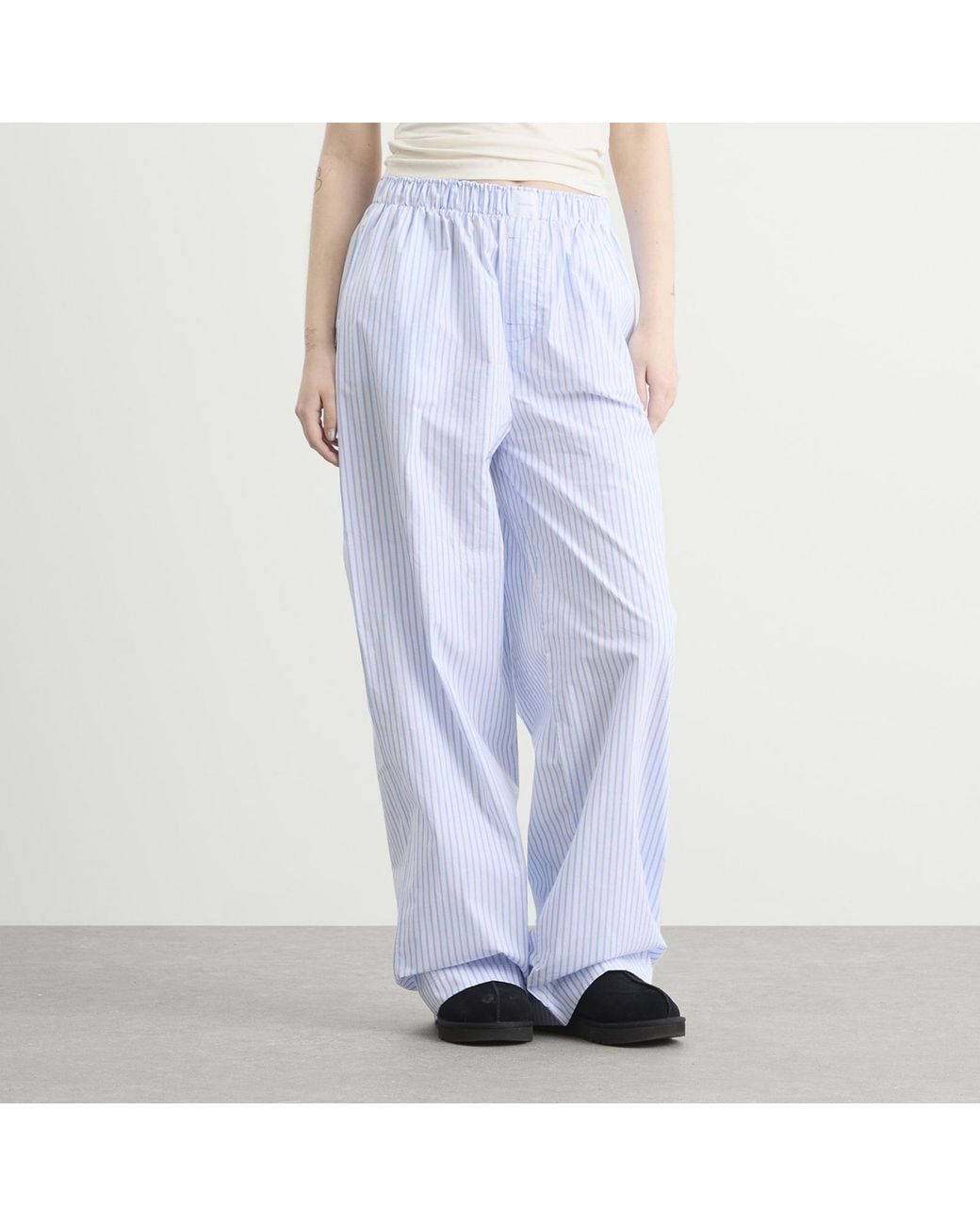 Calvin Klein Blue Cotton Poplin Sleep Pant