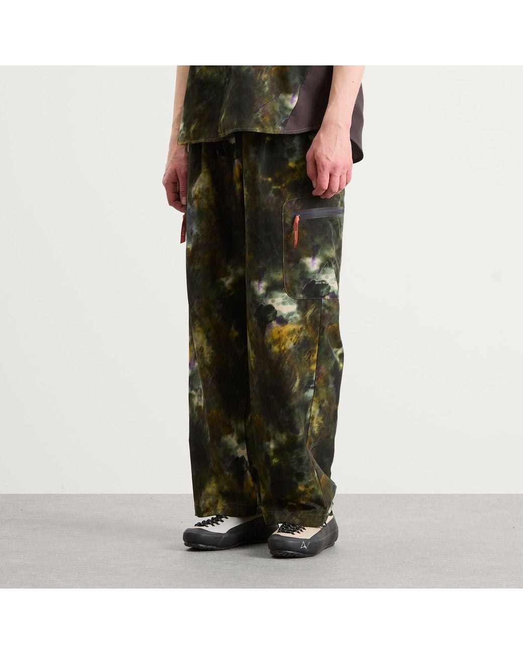 And Wander Green X Roa Printed Breathable Trousers for men