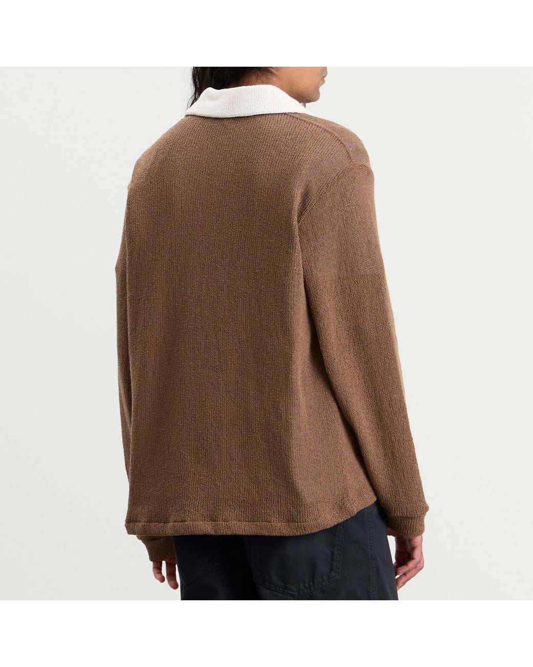 Palmes Brown Knitted Rugby Shirt for men