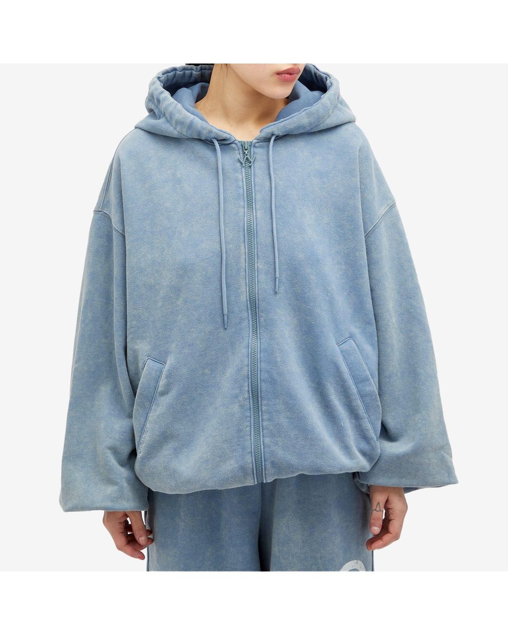OPEN YY Wide Box Hoodie in Blue | Lyst