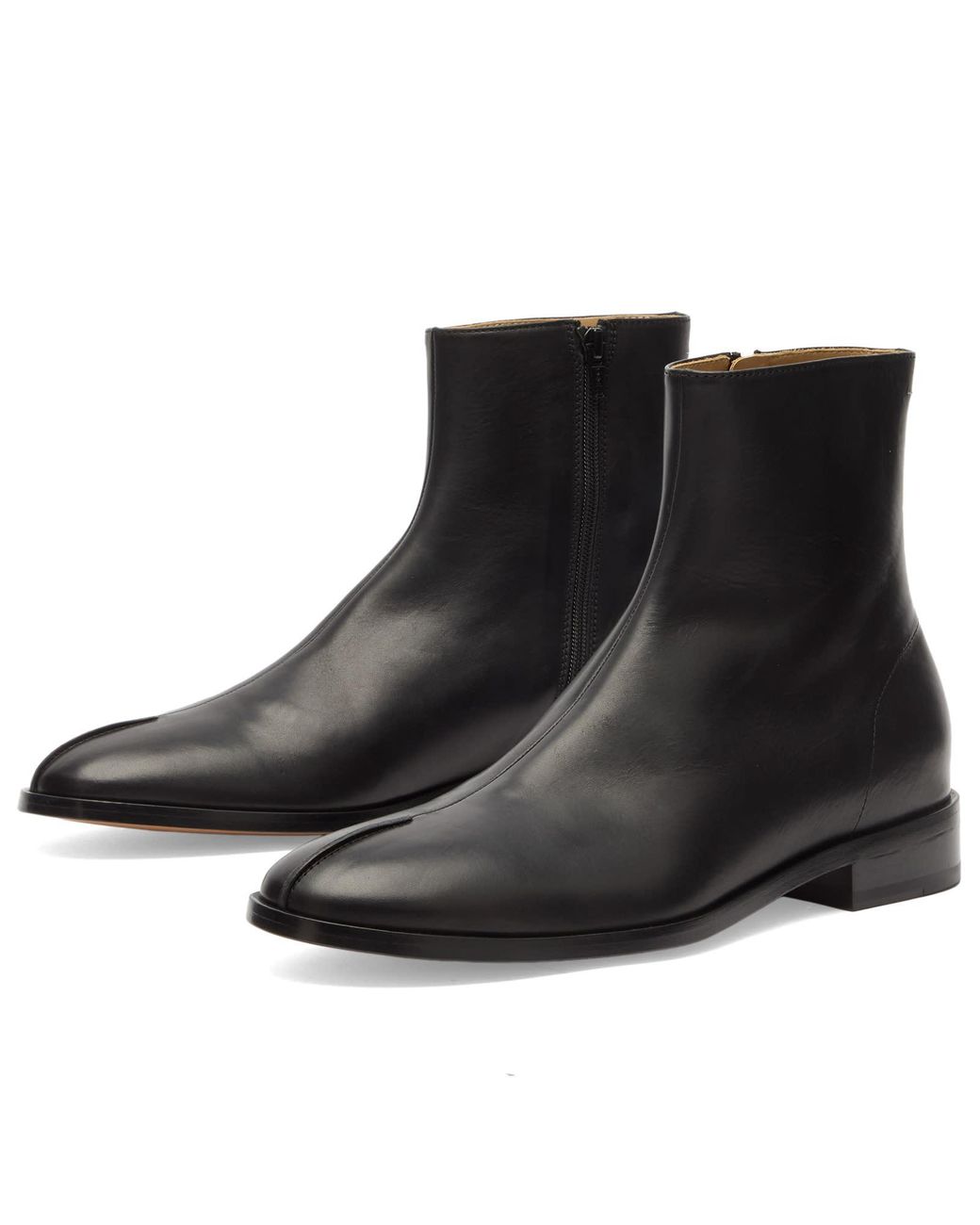 Maison Margiela Mm6 Seam Stitch Leather Ankle Boot in Black for Men ...