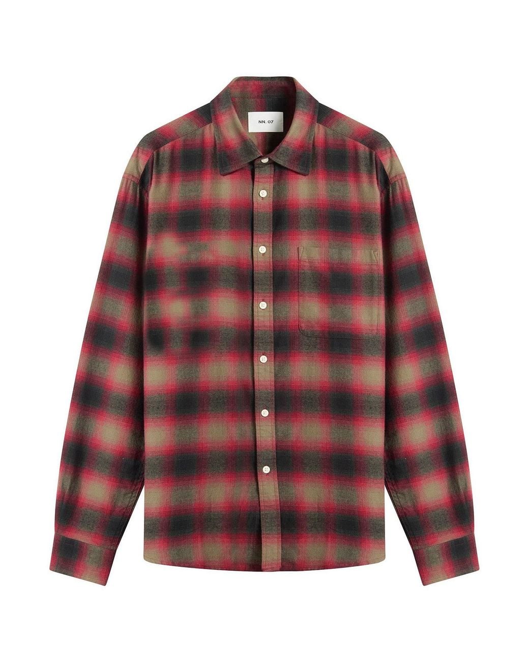 NN07 Red Deon Check Flannel Shirt for men