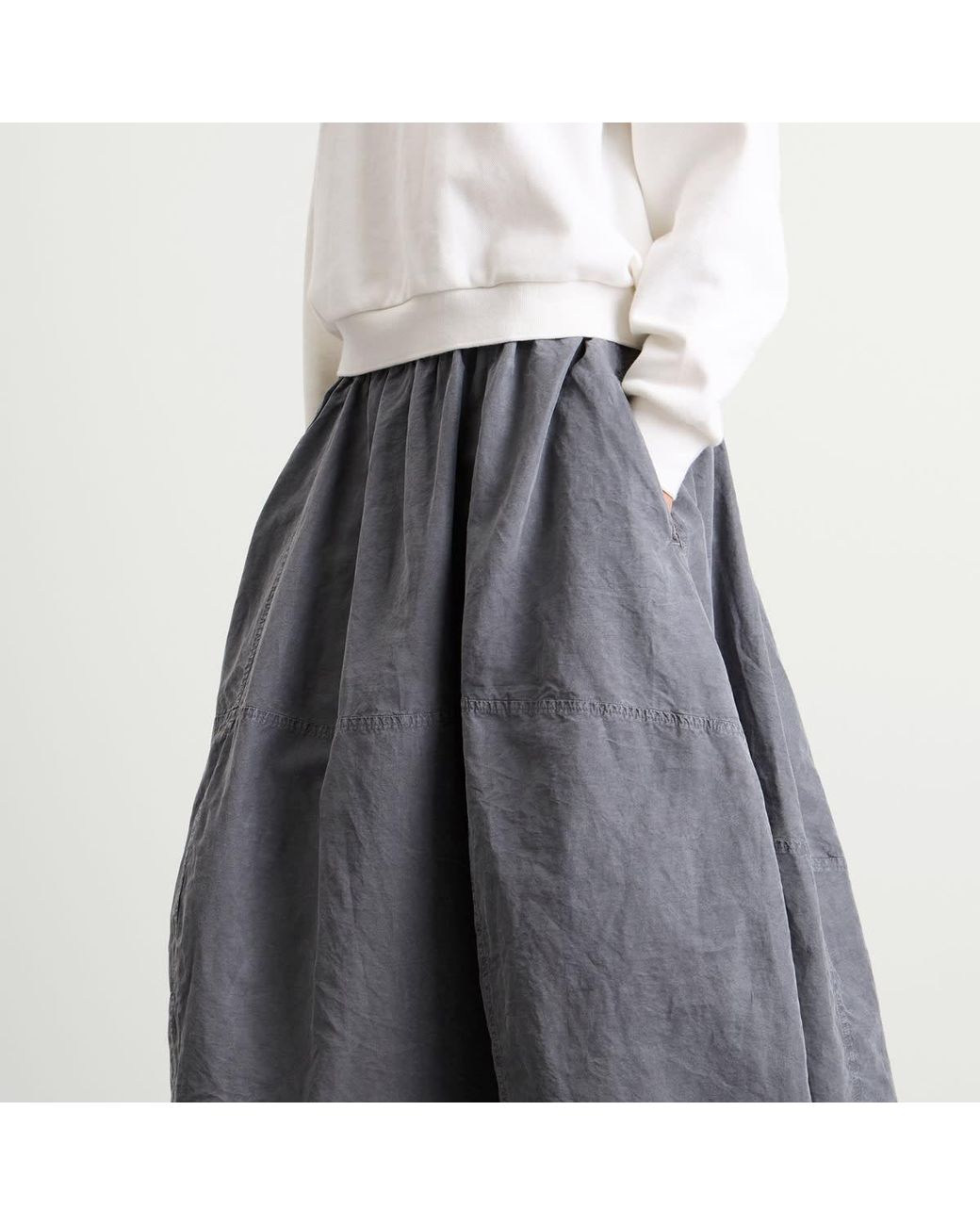 YMC Gray Parachute Midi Skirt