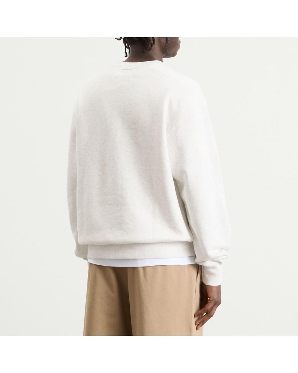Beams Plus Crew Sweatshirt in White for Men | Lyst
