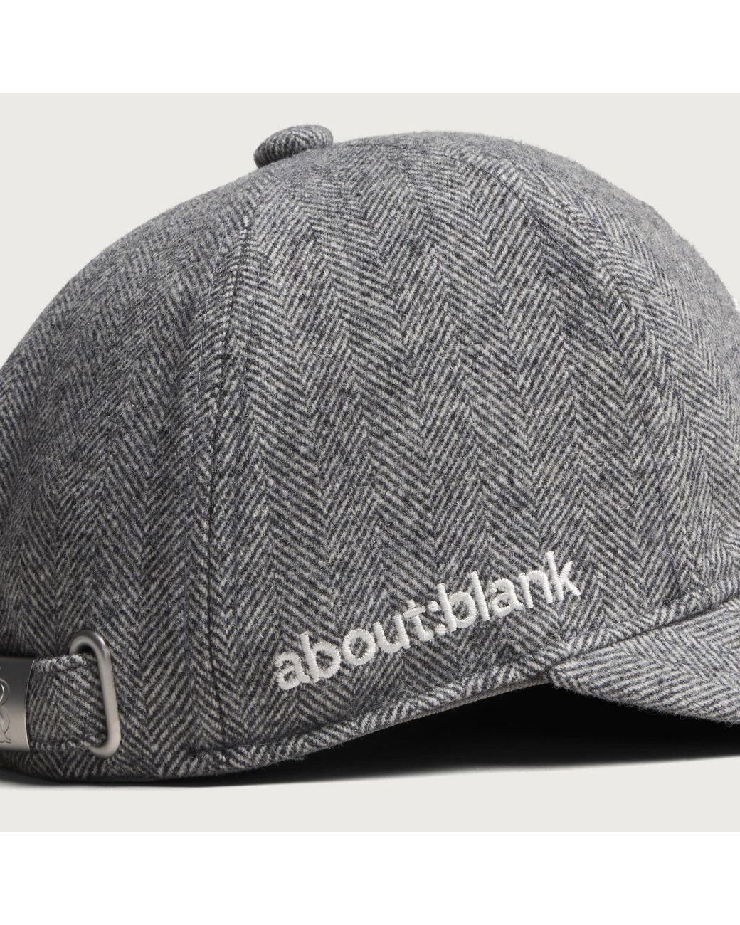 About Blank Gray Monogram Herringbone Cap for men