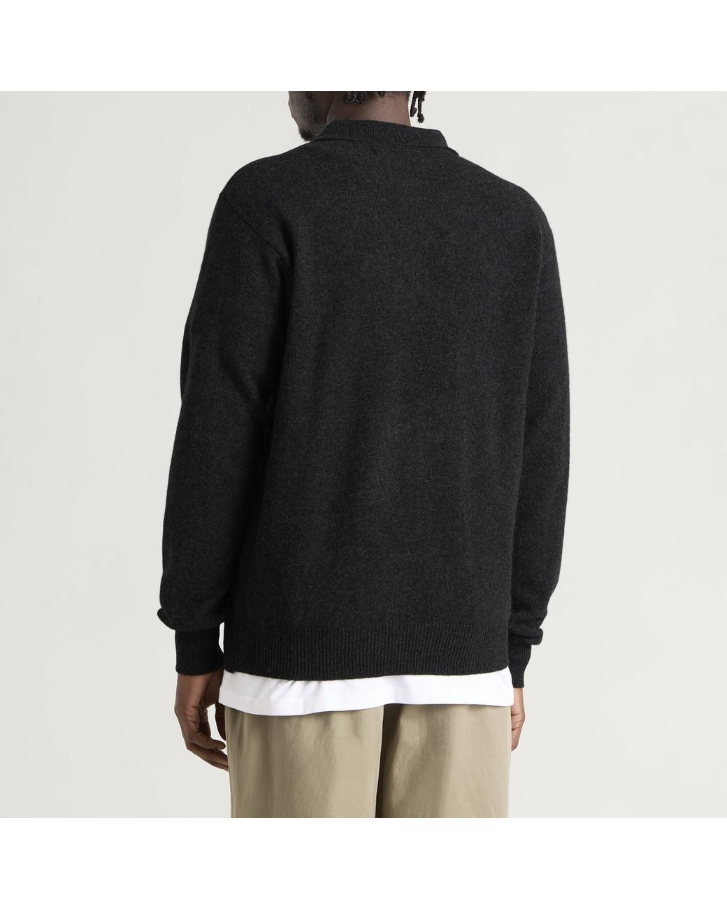 Pittari Black Knitted Polo for men