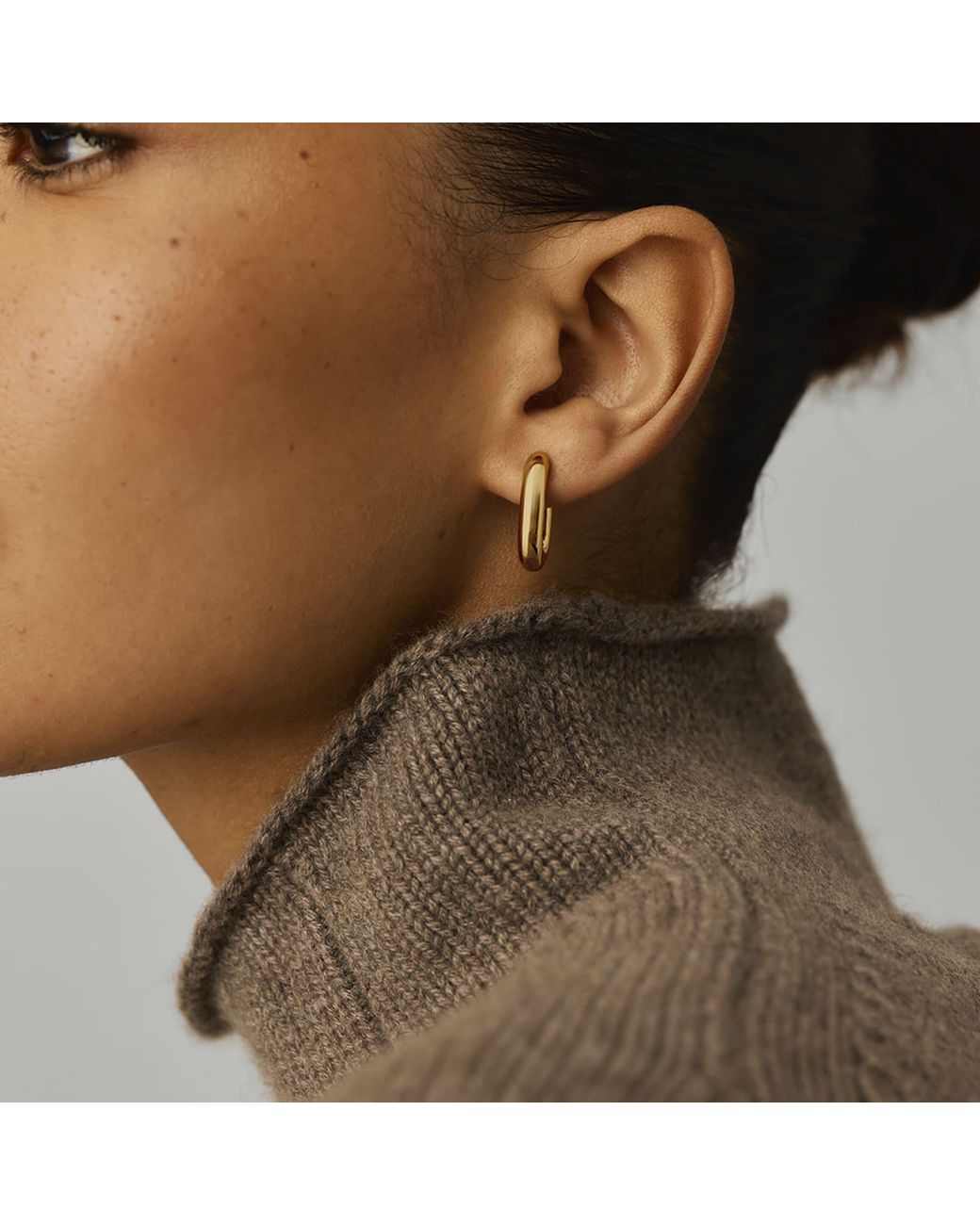 Missoma Metallic Chubby Oval Small Hoop Earrings