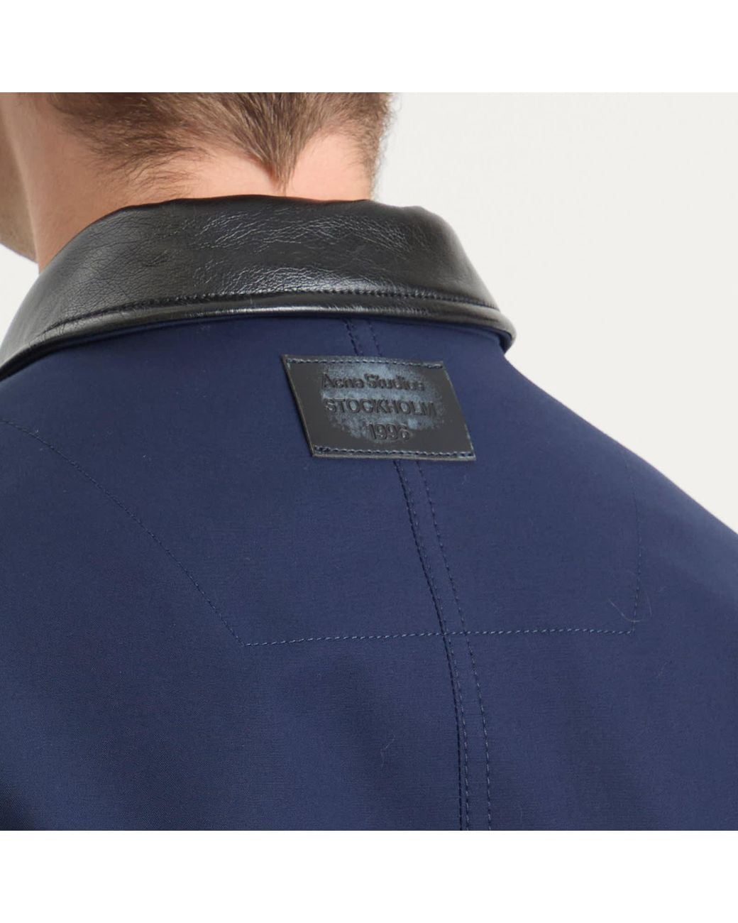 Acne Studios Opado Double Cotton Satin Jacket in Blue for Men | Lyst