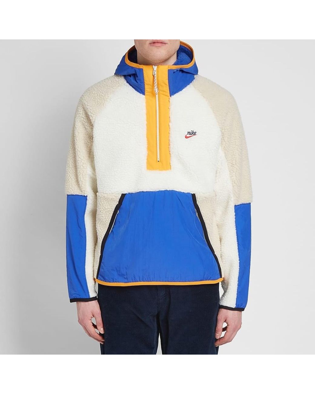 Nike Heritage Essentials Half Zip Sherpa Jacket in Blue for Men | Lyst  Australia