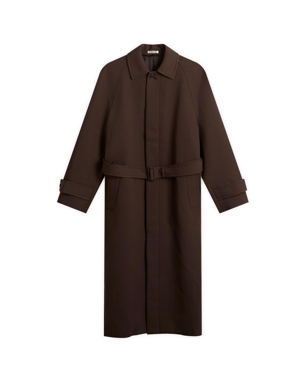 AURALEE Twisted Double Cloth Coat in Brown | Lyst