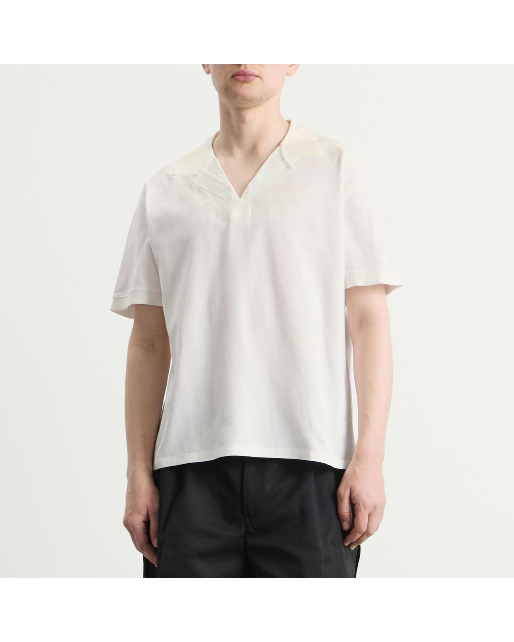 Maison Margiela White Taped Polo Shirt for men