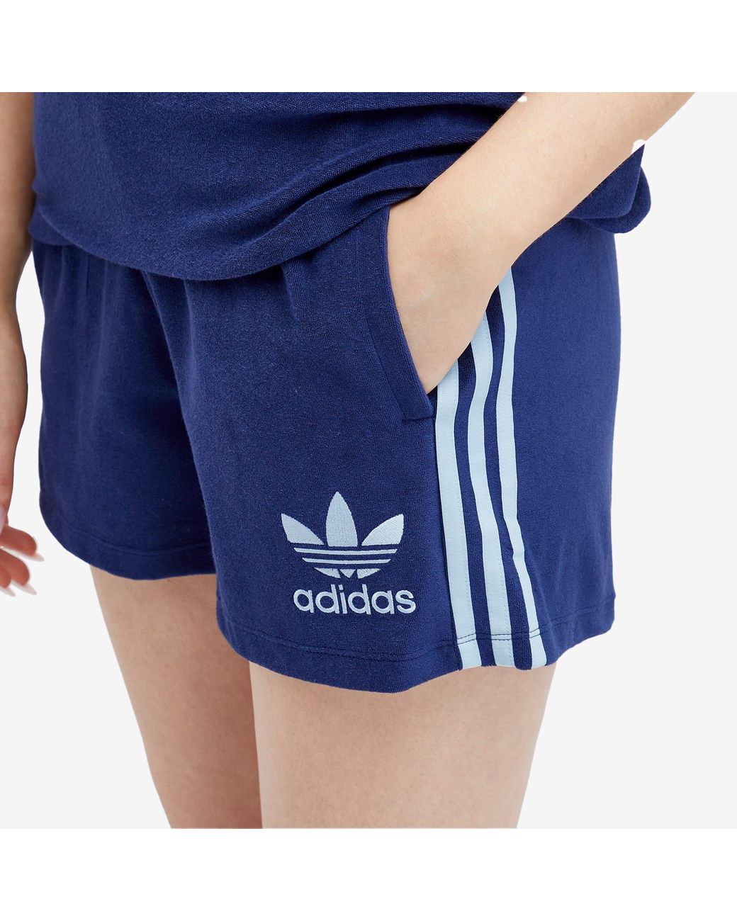 【ADIDAS】Terry Short Pants - Blue / IR7472 WMNS) adidas Terry Shorts Asia Sizing 'Navy Blue' IR7472
