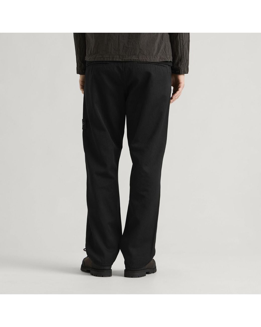 Stone Island Black Ghost Raw Hand Wool Cotton Gabardine-Tc Trouser for men