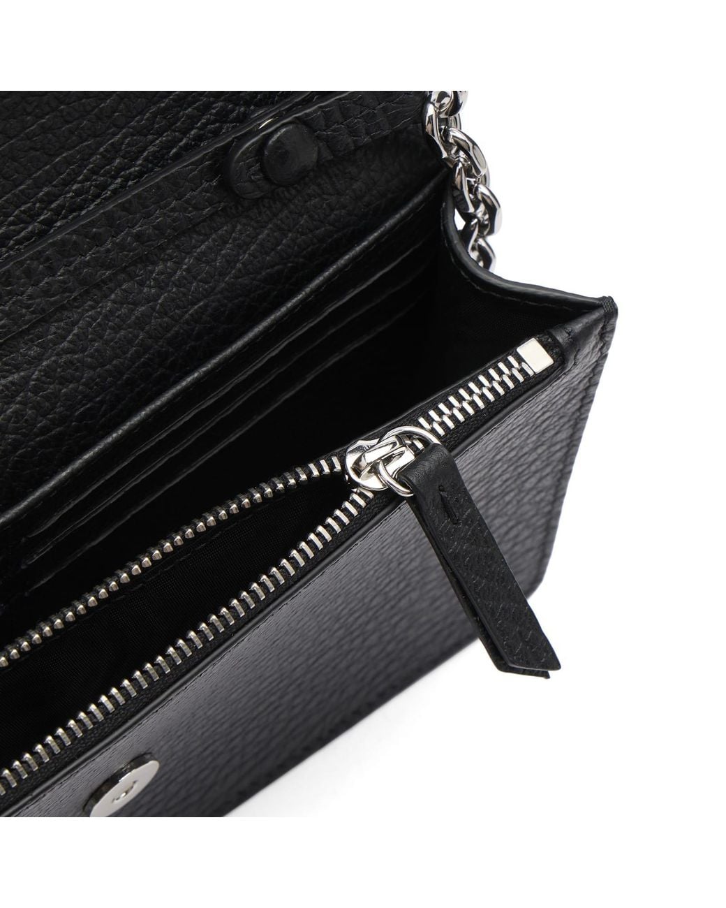 Maison Margiela Black Large Wallet With Chain