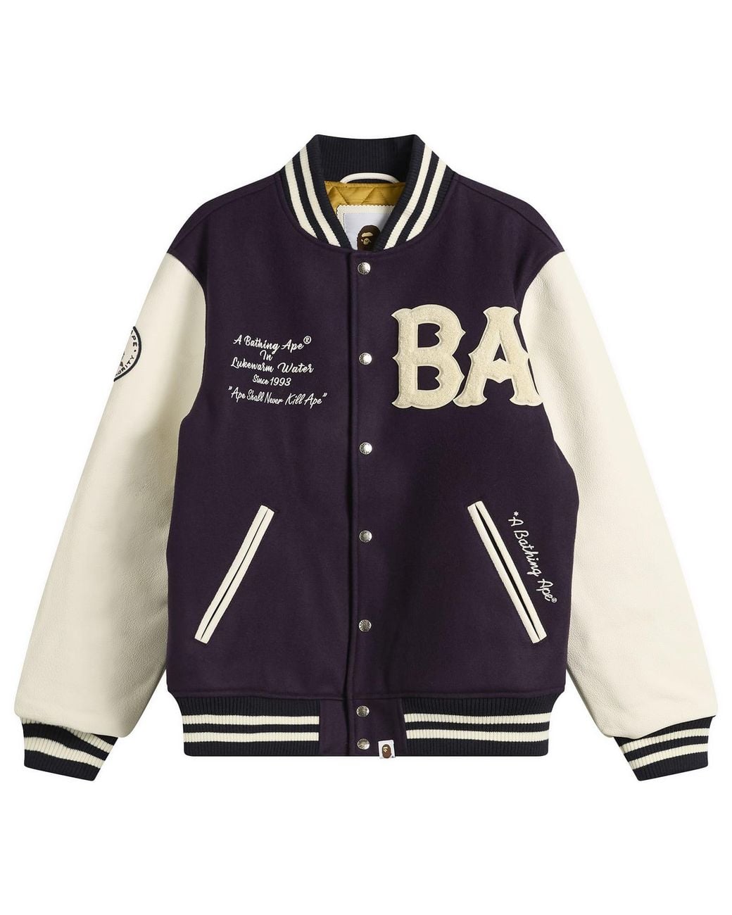 A Bathing Ape Blue Varsity Jacket for men