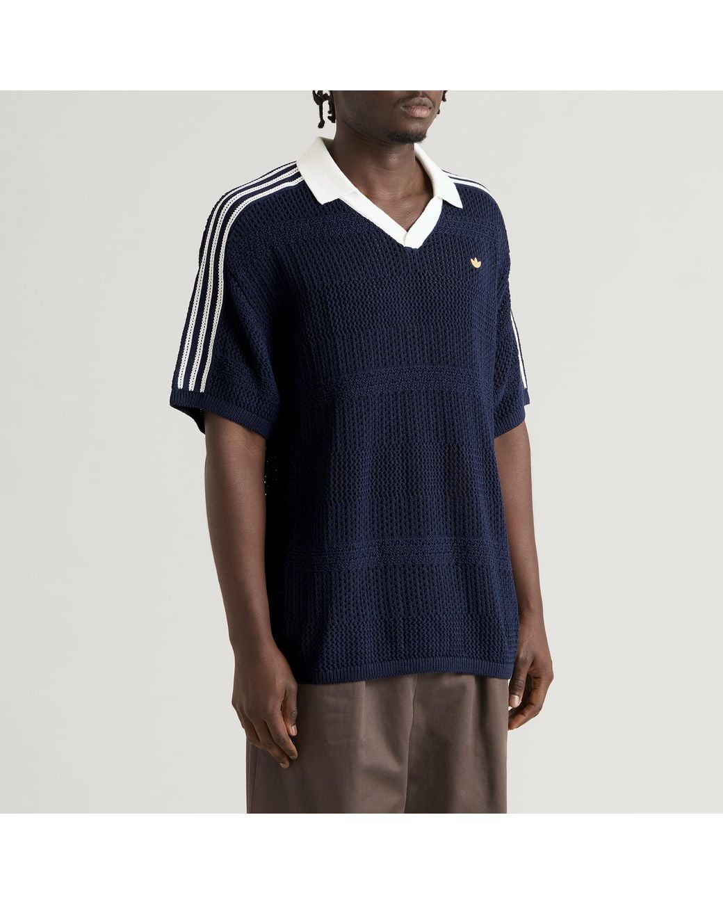 Adidas Blue Resort Knitted Polo Shirt for men