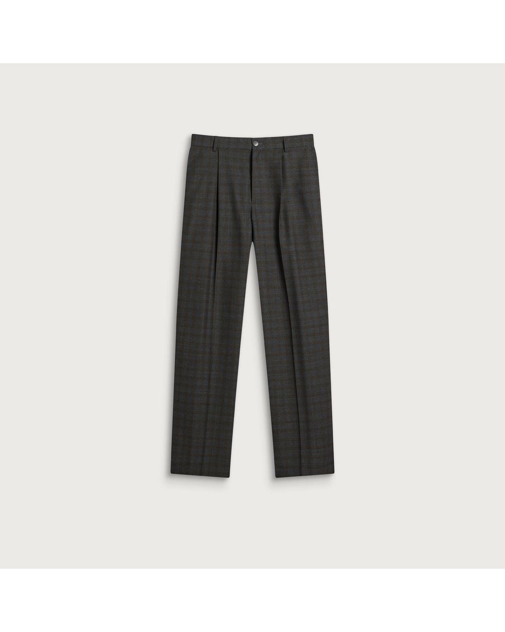 Dries Van Noten Gray Penrud Abstract Check Wool Trousers for men