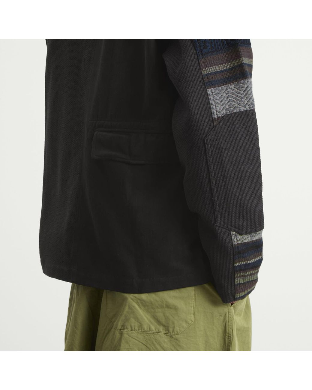 Maharishi Black Upcycled Patchwork Chore Jacket for men