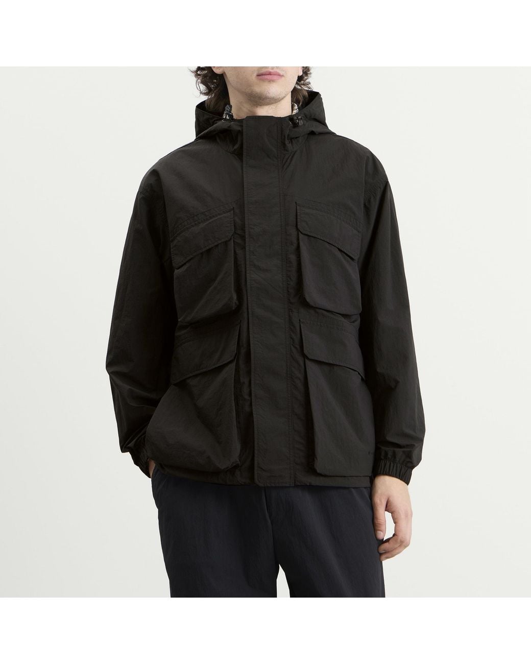 Snow Peak Black Nylon Double Rip Jacket for men