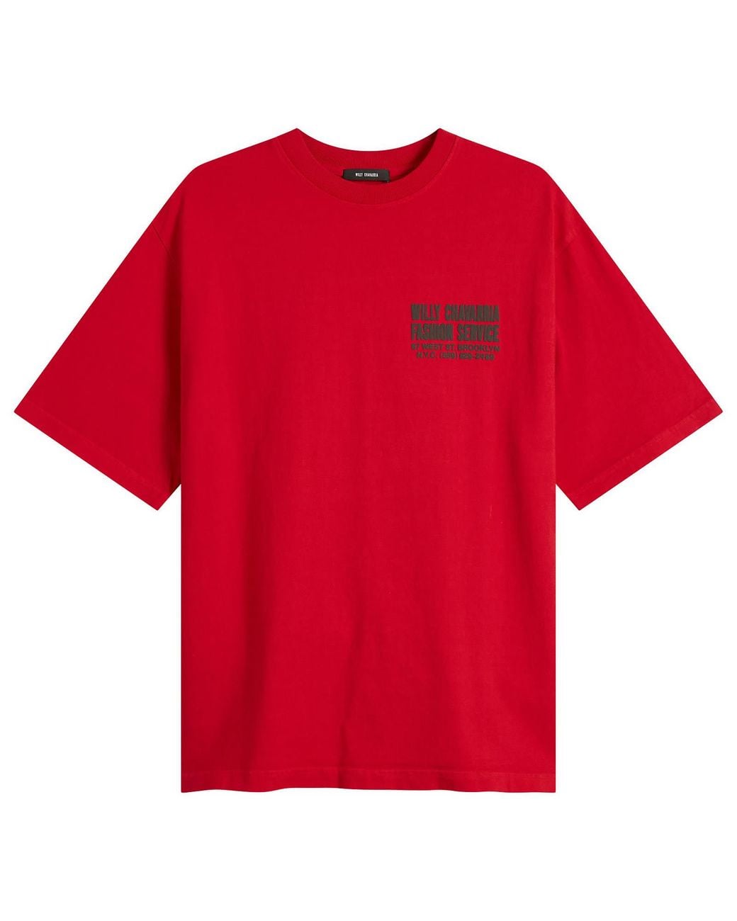 Willy Chavarria Red Fashion Services Standard T-Shirt for men
