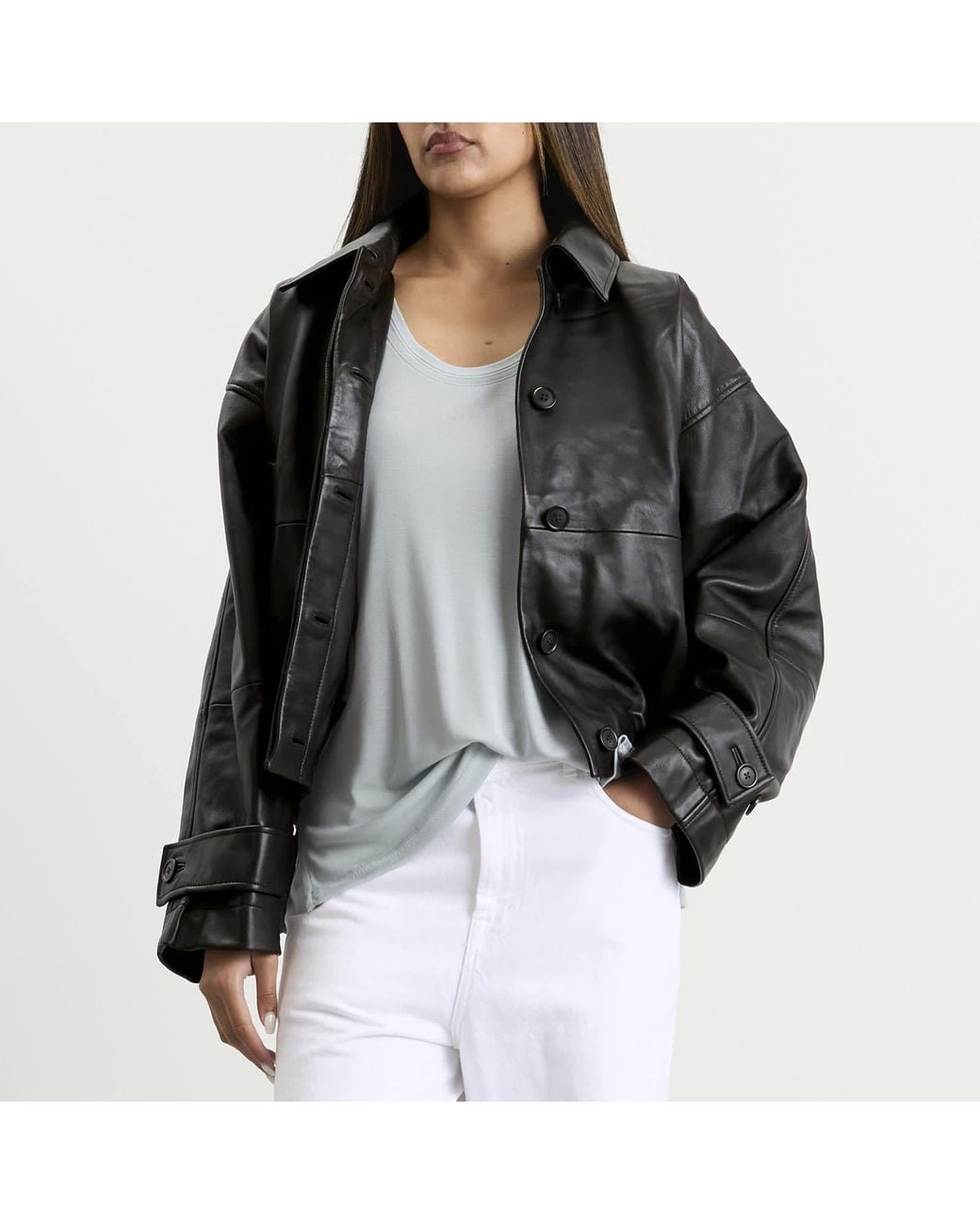 Rohe Black Leather Blouson Jacket