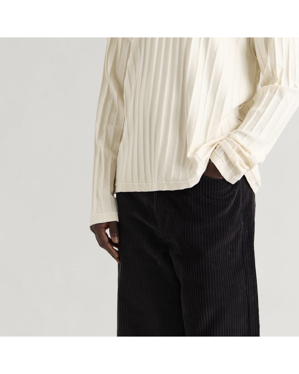 mfpen Black Cord Trousers for men