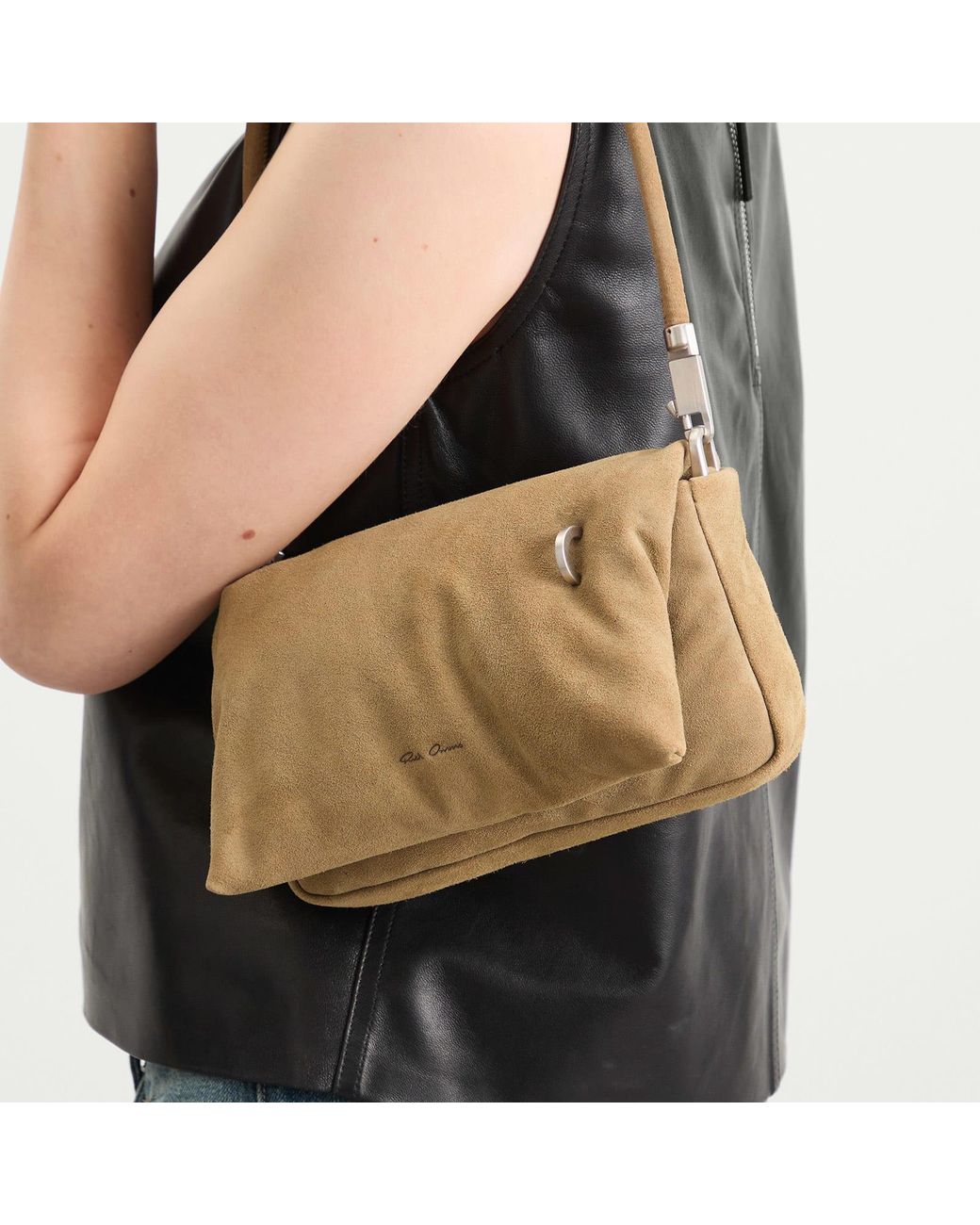 Rick Owens Natural Shoulder Pillow Griffin Bag