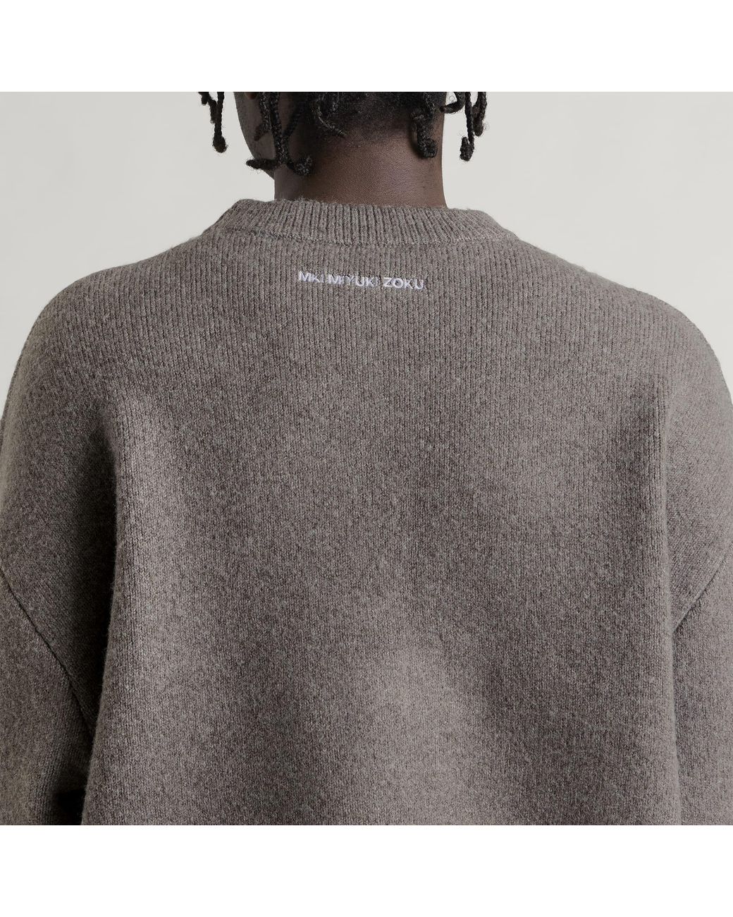 MKI Miyuki-Zoku Gray Double Knit Crewneck for men
