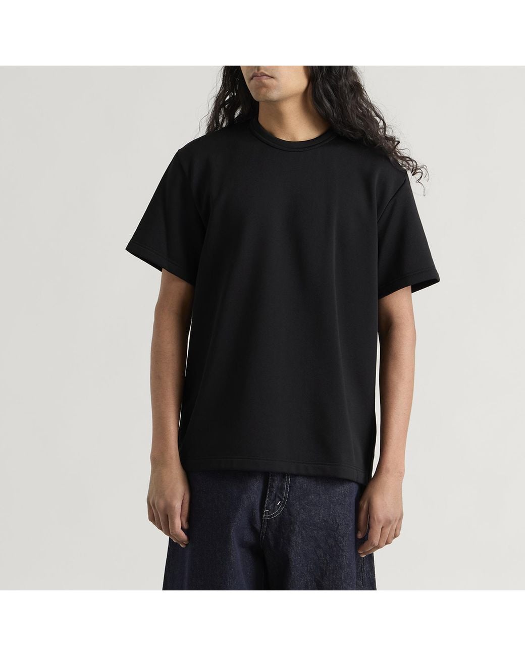 Comme des Garçons Black Cotton Blend Drop Hem T-Shirt for men