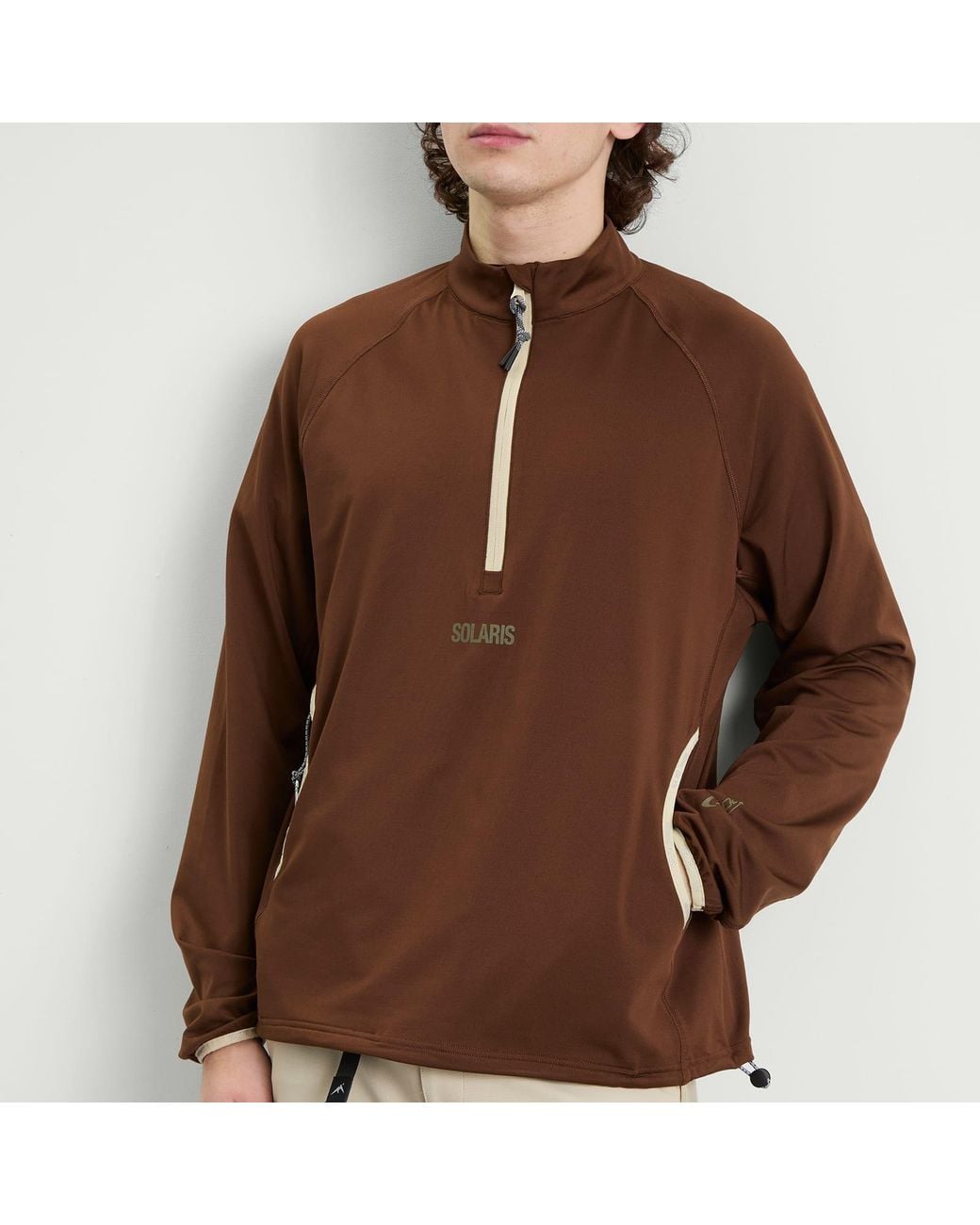 KA_YO_Prototype Brown Half Zip Base Layer for men