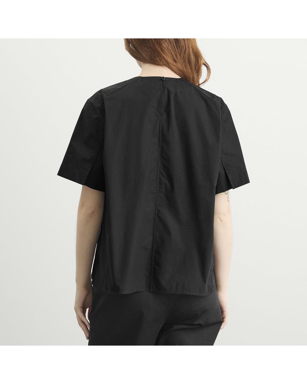 Jil Sander Black Pleat Back Formal Top