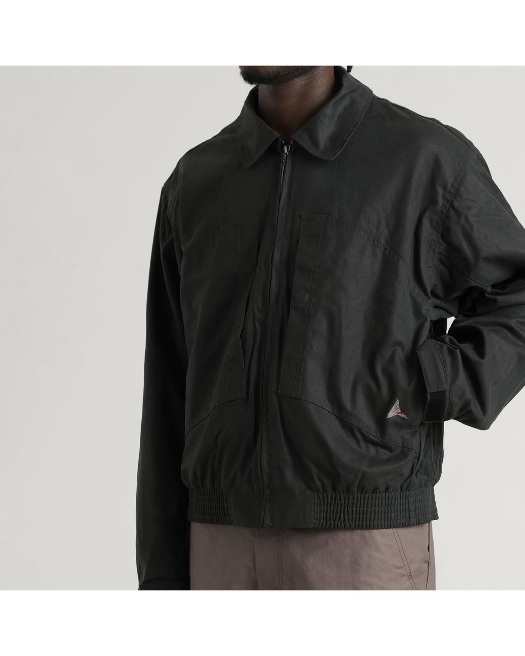 Roa Black Pilot Waxed Canvas Jacket for men
