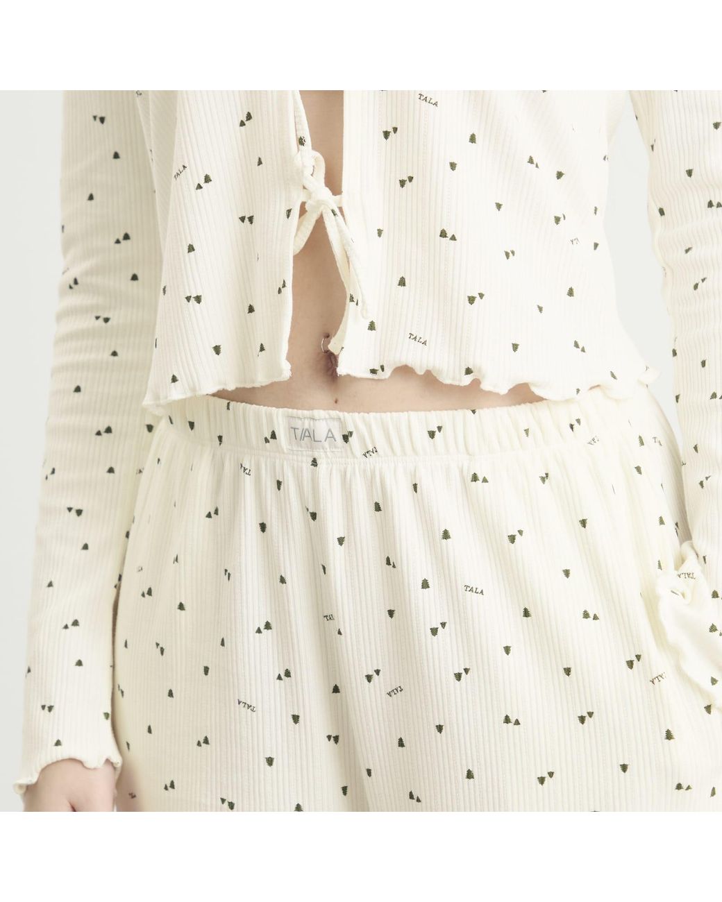 Tala White Sleep Lounge Wide Leg Trousers
