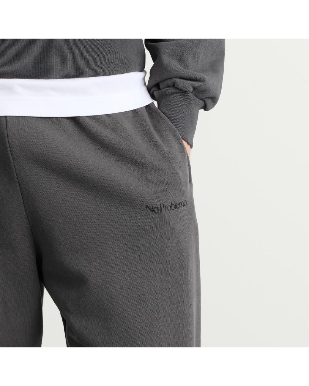 No Problemo Gray Mini Problemo Straight Sweatpant for men