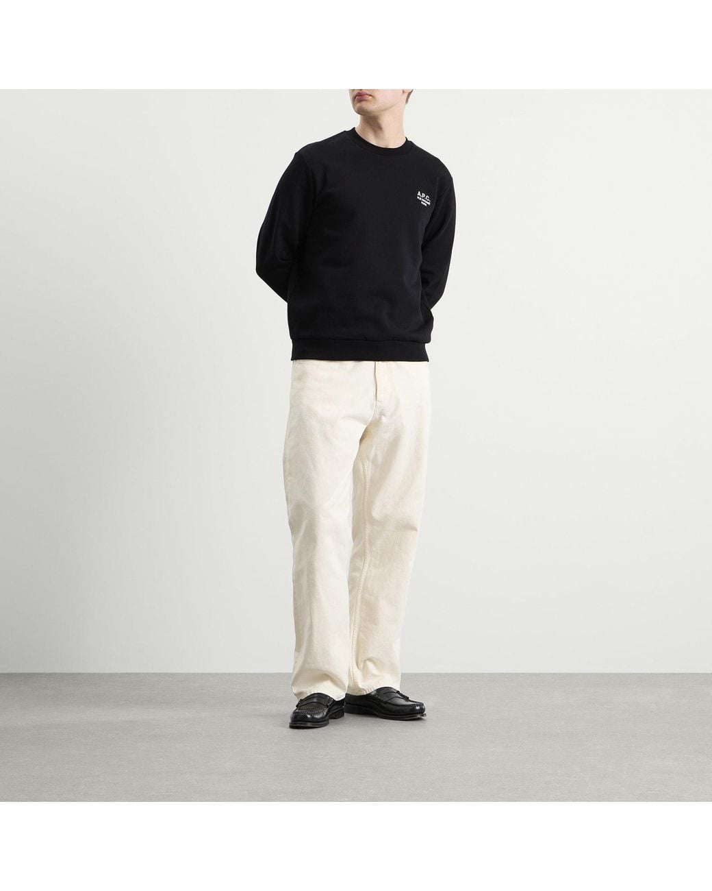 A.P.C. Black Rue Madame Logo Crew Sweat for men
