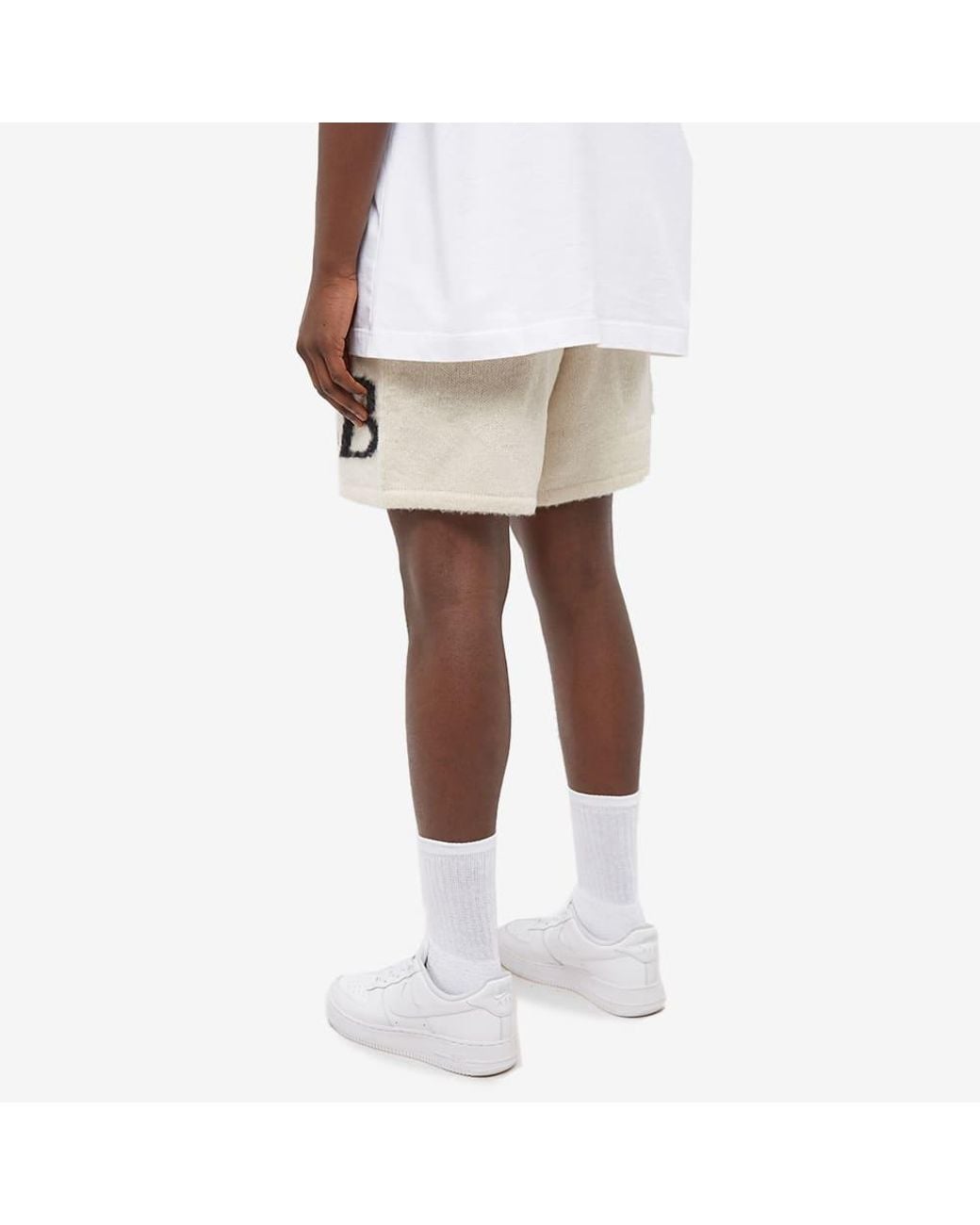 Cole Buxton Intarsia Knit Shorts in Natural for Men | Lyst