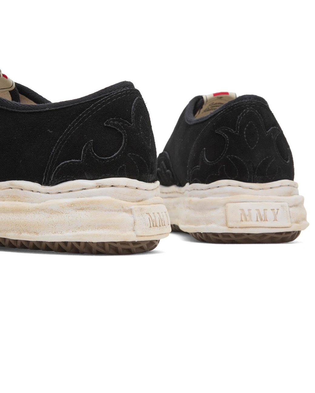 Maison Mihara Yasuhiro Black Baker Western Detail Suede Low-Top for men