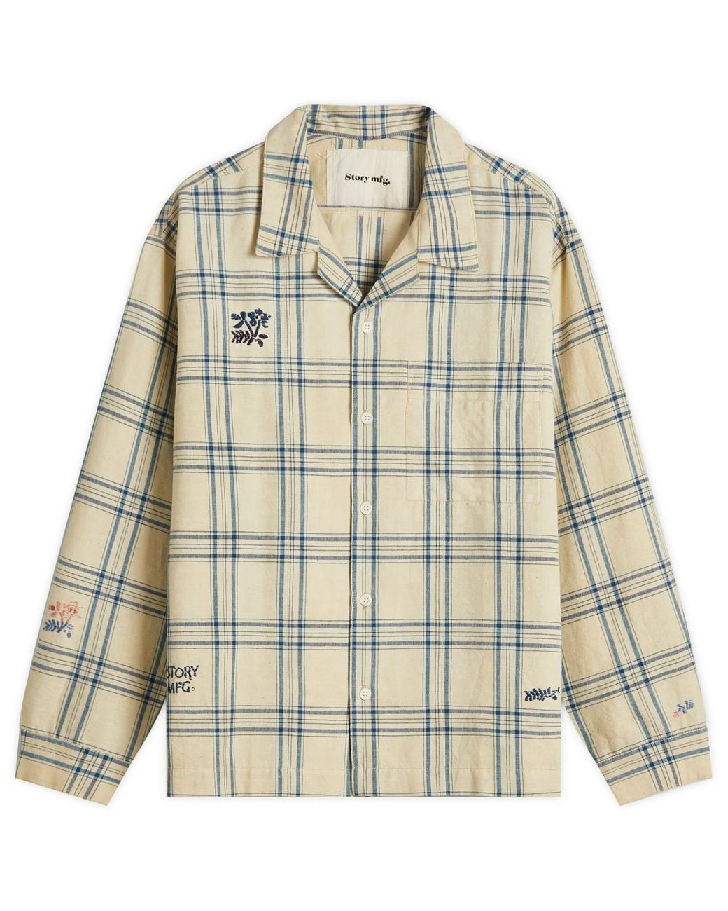 STORY mfg. Natural Gingham Greetings Shirt for men