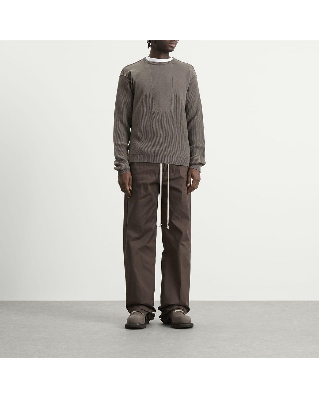 Rick Owens Gray Round Neck Jumper for men